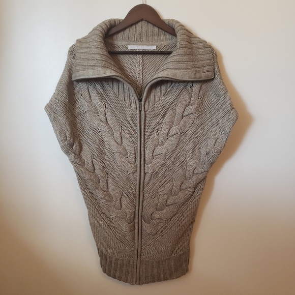 Tiger Of Sweden Wool Blend Oversized Chunky Knit Cowl Neck Cap Sleeve Zi… - Picture 4 of 12